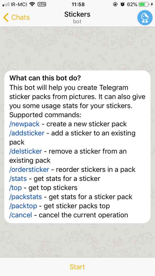 ساخت استیکر در تلگرام