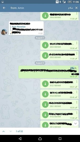 جستجو در پیام های یک کاربر در گروه تلگرام