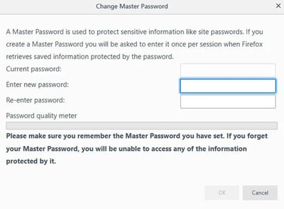 معرفی قابلیت Master Password در مرورگر فایرفاکس