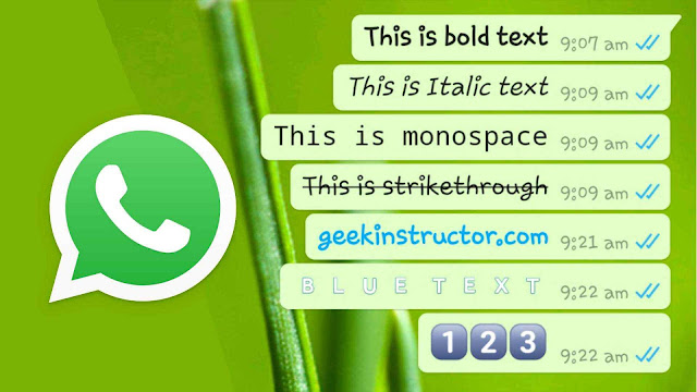 ترکیب خط‌دار و کج کردن متن در واتساپ